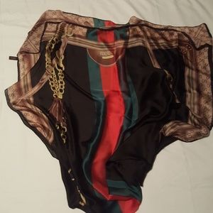 Large original scarf 100% silk, 33" W. x 70" L.